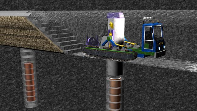 A computer generated image showing how nuclear waste is stored in a facility in Finland.