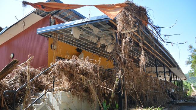 The remains of the Bana Yirriji Art and Cultural Centre and cafe at Wujal Wujal. Image: Bronwyn Farr