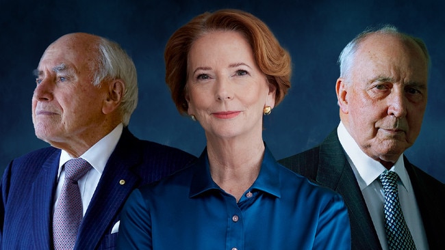 Former prime ministers John Howard, Julia Gillard and Paul Keating: Pictures: Nick Cubbin