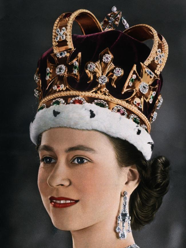 A portrait of a young Elizabeth II for her coronation in 1953. Picture: Getty Images