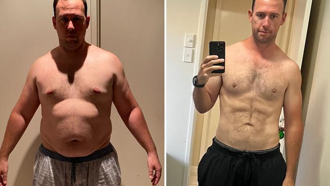 CJ Flood lost 45kg over a year.