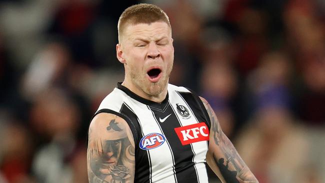 Jordan De Goey dominated against Geelong in the qualifying final. Picture: Michael Willson/AFL Photos via Getty Images