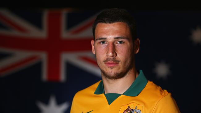 MELBOURNE, AUSTRALIA - JANUARY 03: Mathew Leckie of Australia poses during an Australian Socceroos headshot session at the InterContinental Hotel, on January 3, 2015 in Melbourne, Australia. (Photo by Robert Cianflone/Getty Images)