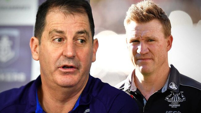 Ross Lyon and Nathan Buckley have denied claims the Fremantle coach is hunting to take over from the current Collingwood mentor.