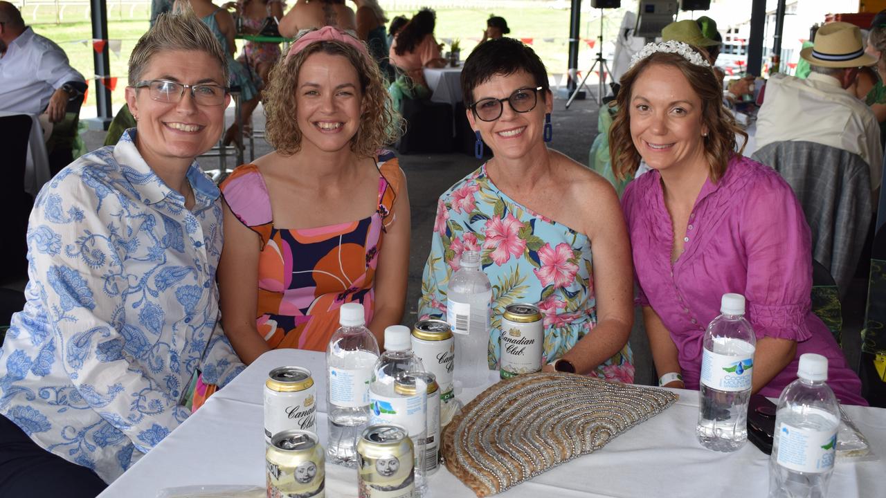 Sharon, Stacey, Jacqui and Rachel at the St Patrick’s Day races in Rockhampton on March 12, 2022. Picture: Aden Stokes