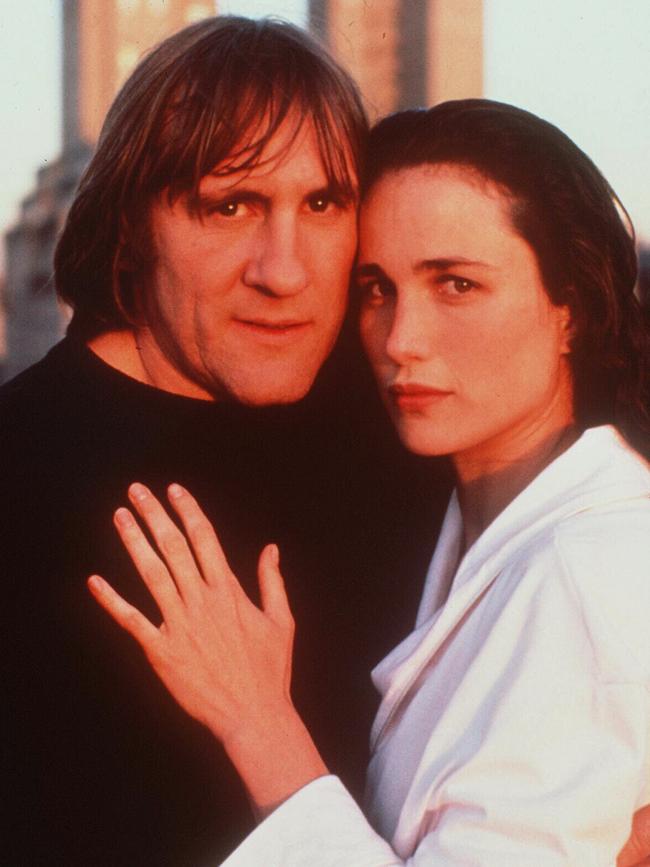 Depardieu with Andie MacDowell in a scene from film Green Card.