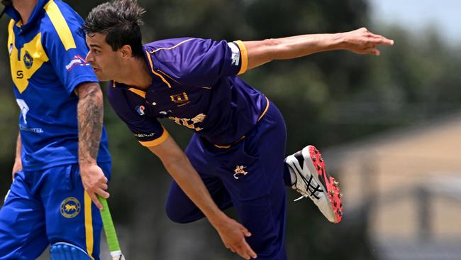 AltonaÃs captain Ben Davies during the VSDCA Altona v Taylors Lakes cricket match in Altona, Saturday, Jan. 6, 2024. Picture: Andy Brownbil