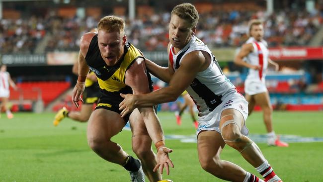 St Kilda’s Jack Lonie has several Victorian suitors. Picture: Michael Willson/AFL Photos