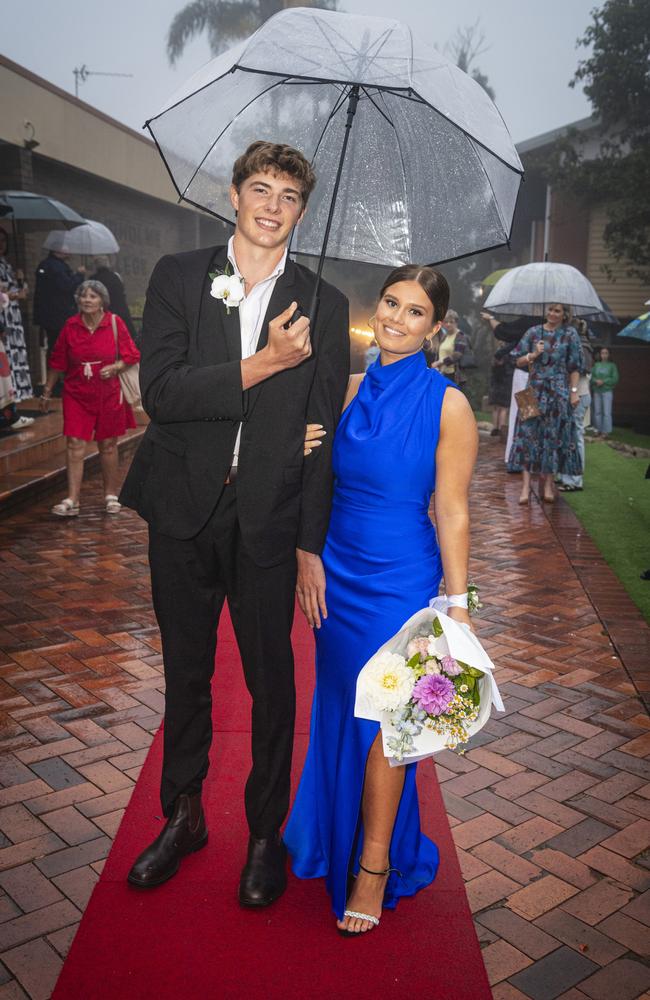 Jonah Allen partners Shelby Rowles at Fairholme College formal, Wednesday, March 27, 2024. Picture: Kevin Farmer