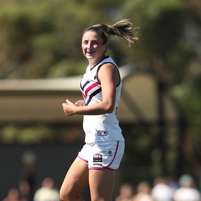 Ashley Sharp kicked one of the Dockers’ three goals. Picture: Getty Images