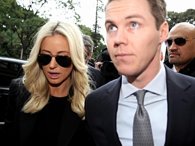 Roxy Jacenko and husband Oliver Curtis at NSW Supreme Court for his sentencing for insider trading.