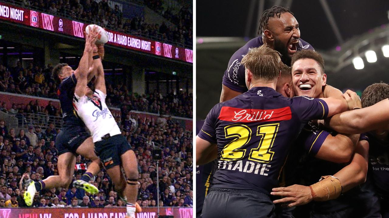 Storm winger Will Warbrick reached for the clouds to save the Melbourne’s season and score the best try of his budding career on Friday night.