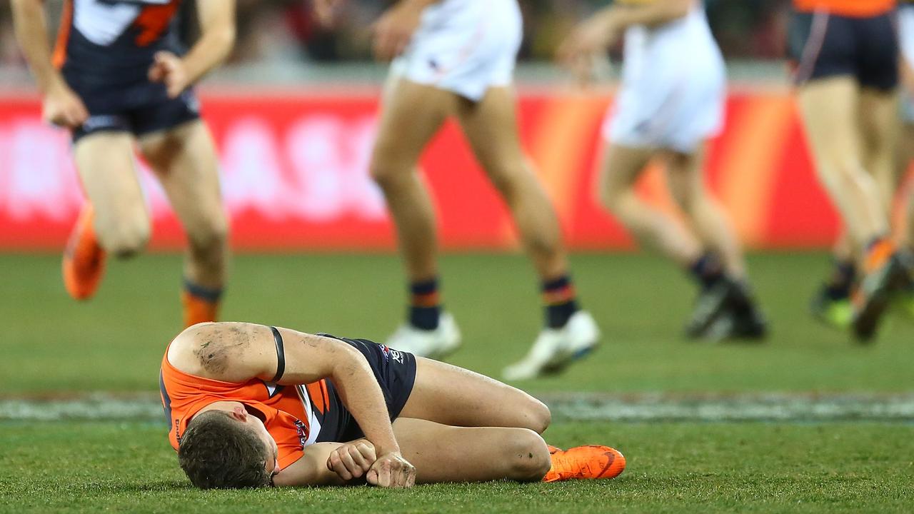 Josh Kelly after being concussed. Photo: Mark Nolan/Getty Images