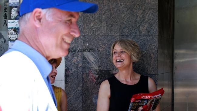 Liberal John Alexander and Labor’s Kristina Keneally at Epping. Picture: Toby Zerna