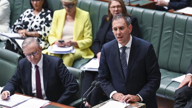 Treasurer Jim Chalmers during Question time at Parliament House in Canberra. Picture: NCA NewsWire / Martin Ollman