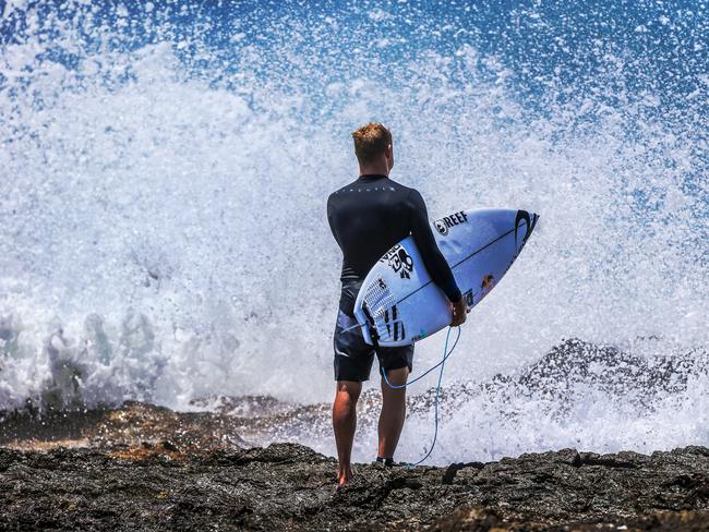 Mick Fanning surfing at Snapper Rocks. Picture: NIGEL HALLETT