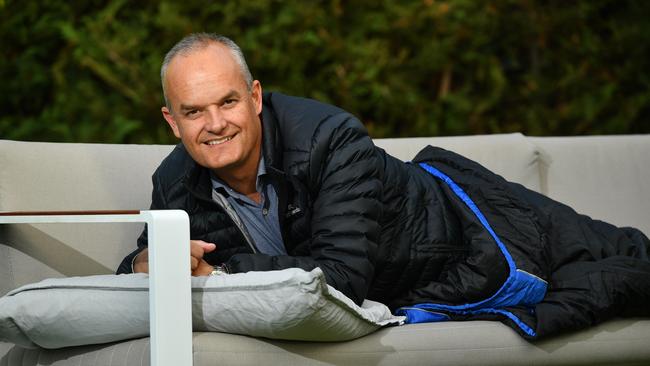 GRINCH: No more Christmas drinks with the media for BankSA boss Nick Reade, seen here readying for the CEO sleep-out. Pic: Keryn Stevens