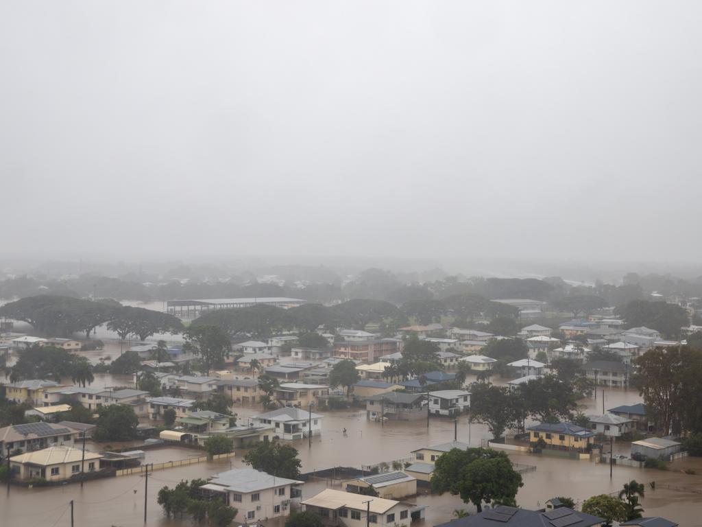 The view from the window of a CH-47F Chinook as the aircraft comes into Ingham, QLD in support of the North Queensland Floods in 2025. PHOTO: CAPT Chloe Ellwood