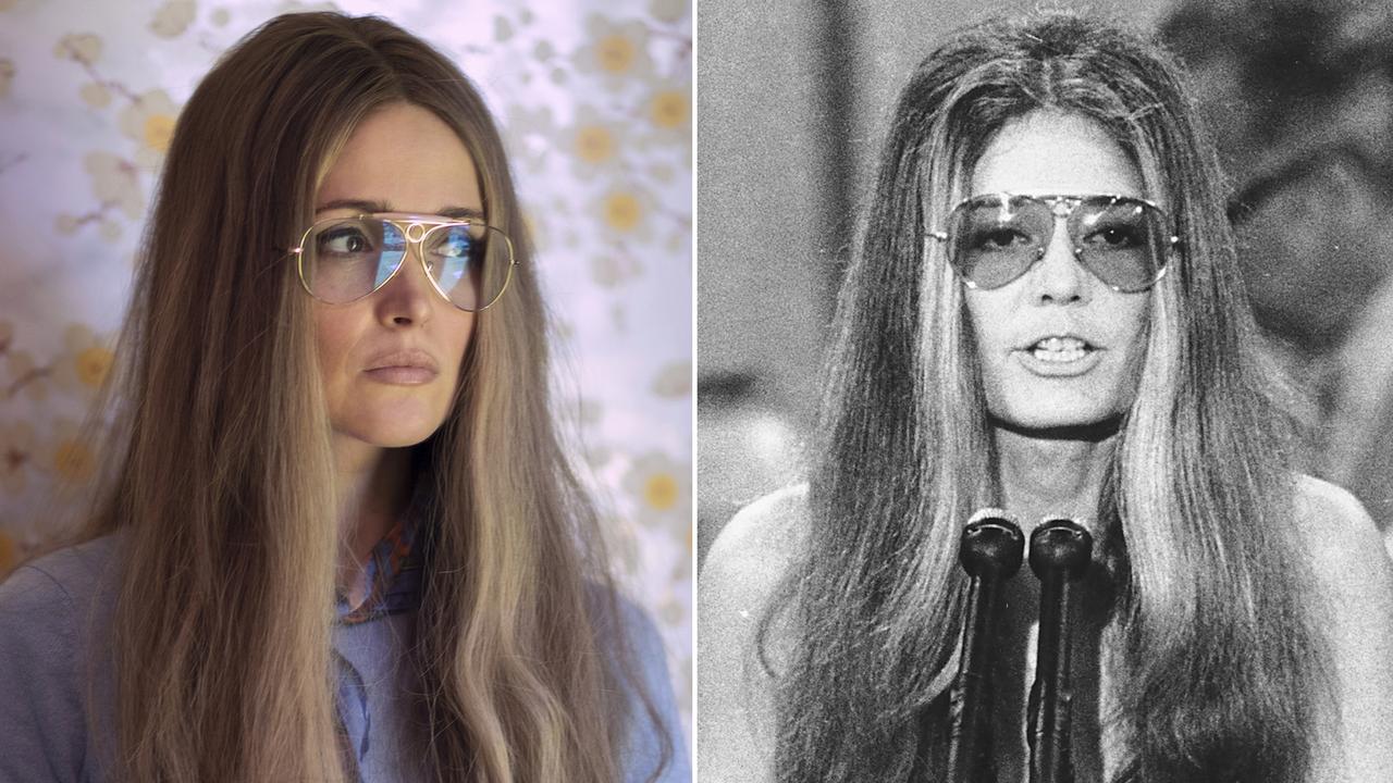 How Rose Byrne compares to the real Gloria Steinem. Picture: Sabrina Lantos/FX via AP