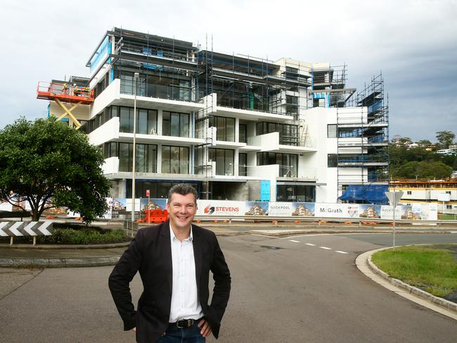 CKDS director Caine King, Architect, at the Rockpool apartment development, which his company also designed at Terrigal. Picture: Peter Clark