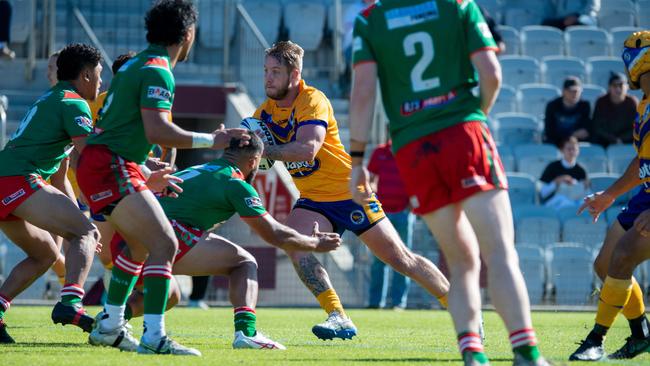 Corrimal Vs Dapto. Aaron Gray taking a hit up. Picture: Thomas Lisson