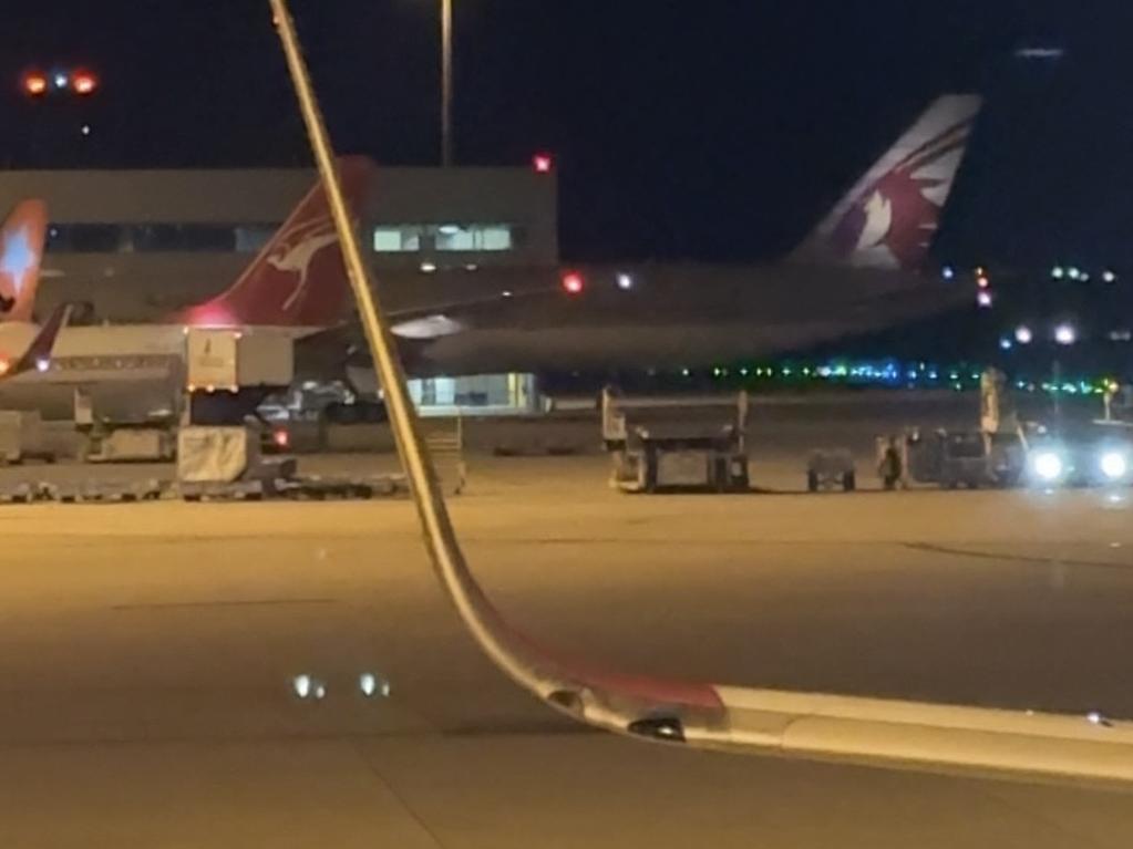 Perry Kouroumblis’ flight lands in Melbourne on Tuesday night. Picture: Olivia Jenkins