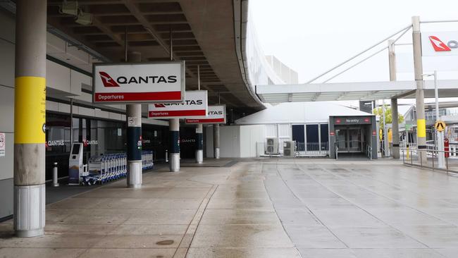 BRISBANE, AUSTRALIA - NewsWire Photos MARCH 7, 2025: The Brisbane Airport was deserted after all flights were cancelled as the weather intensified ahead of the expected arrival of Cyclone Alfred. Picture: NewsWire/Tertius Pickard