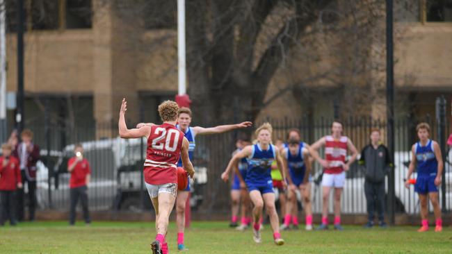 Weckert in action against Sacred Heart earlier this season. Picture: Prince Alfred College