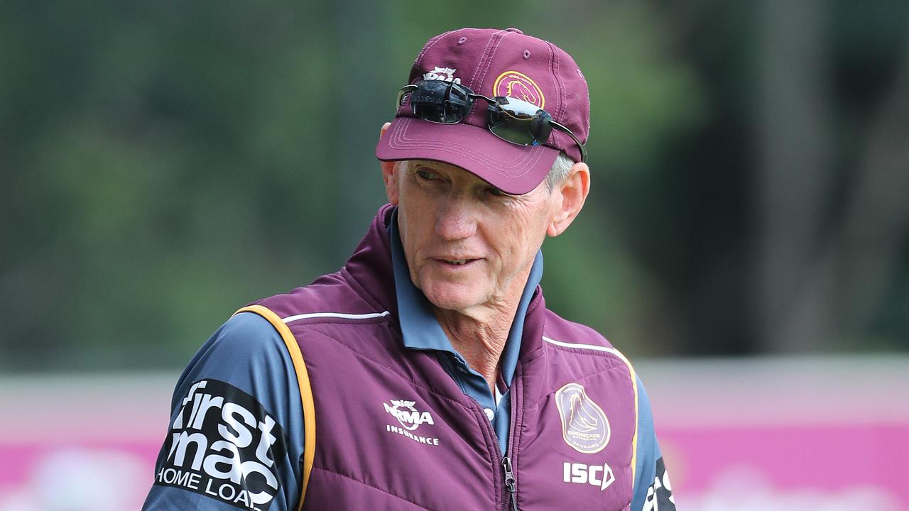 Wayne Bennett at Brisbane Bronocos training at Red Hill. Picture: Peter Wallis