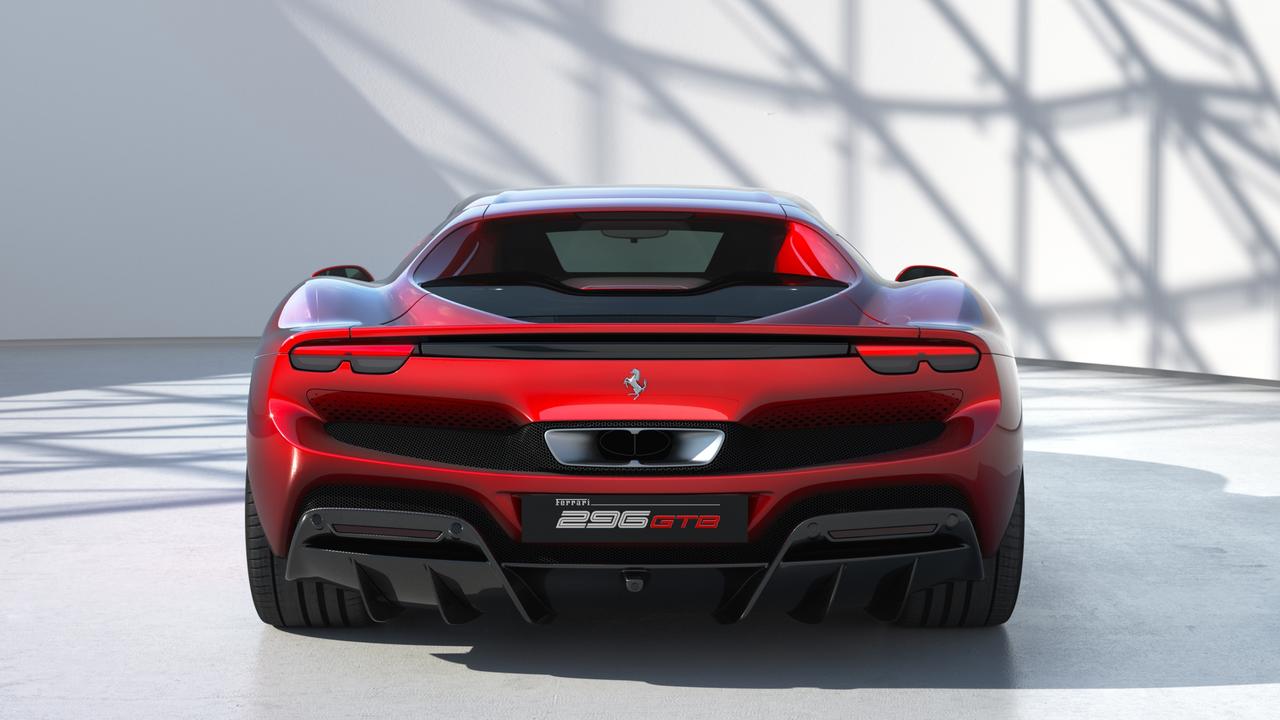 A single rear exhaust opening represents a departure from modern Ferraris.