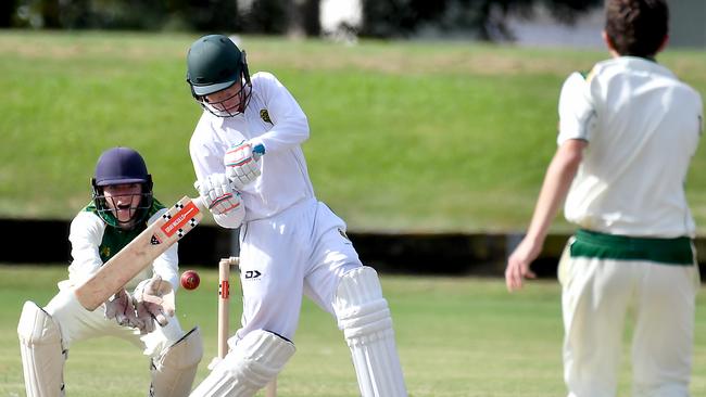 St Laurences batsman Mackenzie DouglasAIC First XI cricket - St Patrick's College Vs St LaurencesSaturday March 12, 2022. Picture, John Gass