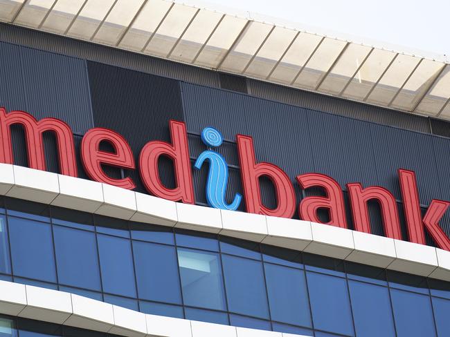 A Medibank sign is seen on a building in Docklands in Melbourne, Saturday, August 18, 2018. (AAP Image/Ellen Smith) NO ARCHIVING