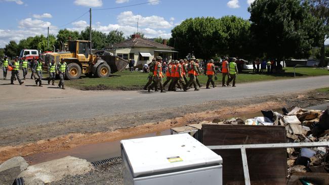 Eugowra’s clean-up is under way. Picture: Dean Marzolla