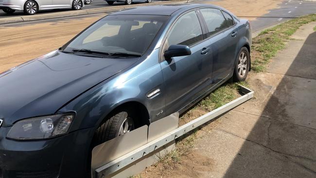 One of the cars that slid out of control. Picture: Roy VanDerVegt