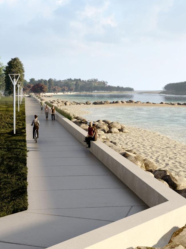 Concept designs for the Reddall Promenade in Lake Illawarra. Picture: dsb Landscape Architects