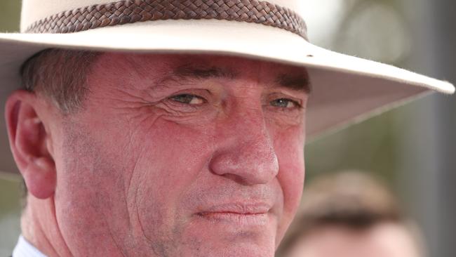 Former Deputy Barnaby Joyce faces the media after the High Court found against him. Picture: Lyndon Mechielsen