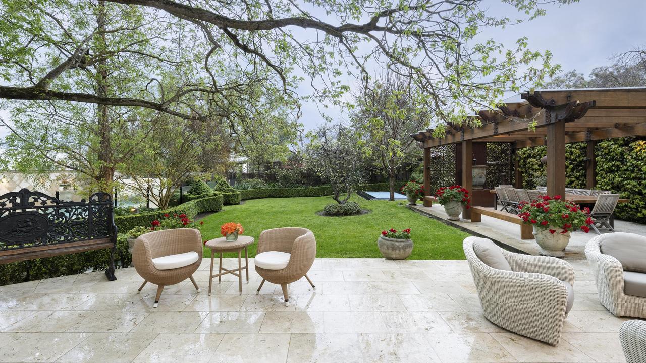 The manicured lawn and sitting areas to enjoy a morning cuppa.