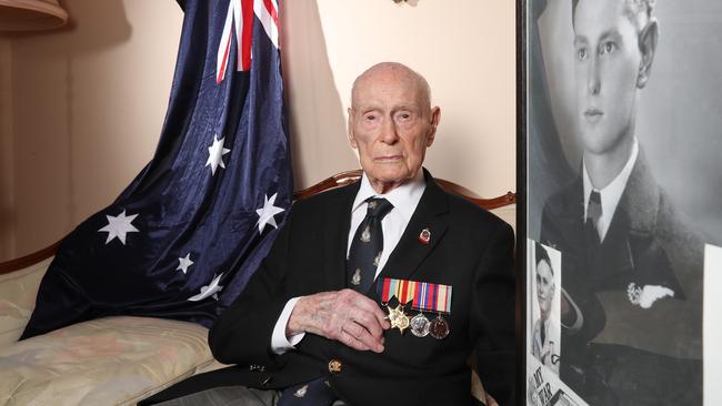 103-year-old Jack Bell, a prisoner of war for more than three years, earlier this week called for a rethink on the Anzac Day parade cancellation. Picture: Alex Coppel