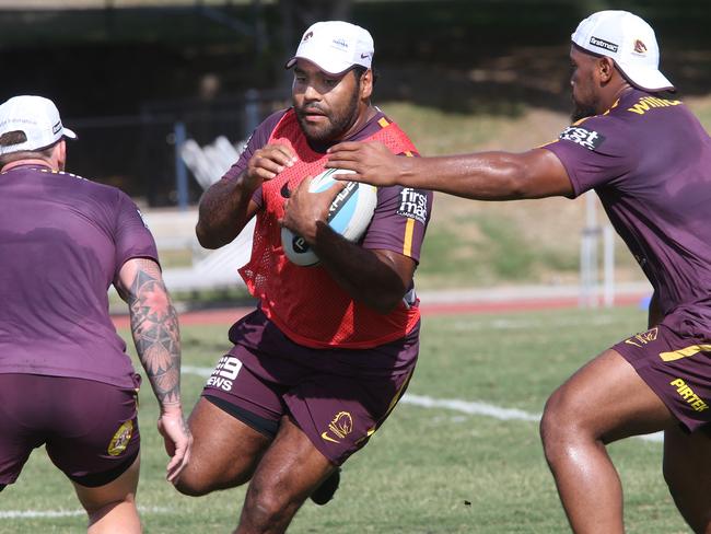 Sam Thaiday took over from Darren Lockyer as Broncos captain in 2012. Picture: Annette Dew