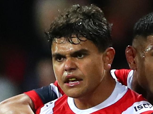 SYDNEY, AUSTRALIA - SEPTEMBER 13: Latrell Mitchell of the Roosters celebrates scoring a try during the NRL Qualifying Final match between the Sydney Roosters and the South Sydney Rabbitohs at Sydney Cricket Ground on September 13, 2019 in Sydney, Australia. (Photo by Cameron Spencer/Getty Images)