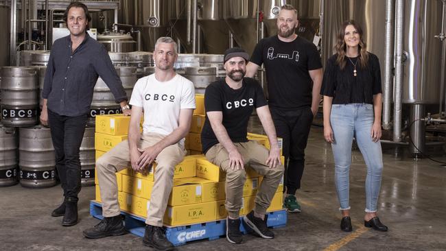 Colonial Brewing Co managing director Lawrence Dowd, head of brewing Ash Hazell, national operations manager Jarrod Stivala, national sales manager Nick Makowski and marketing and communications manager Jenna Godley.