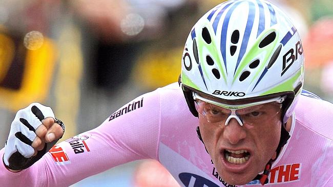  Danilo Di Luca wins the 20th stage of the Giro d'Italia in 2007.