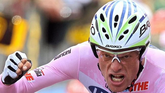  Danilo Di Luca wins the 20th stage of the Giro d'Italia in 2007.