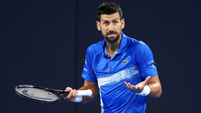 Novak Djokovic at the Brisbane International last week. Picture: Getty Images