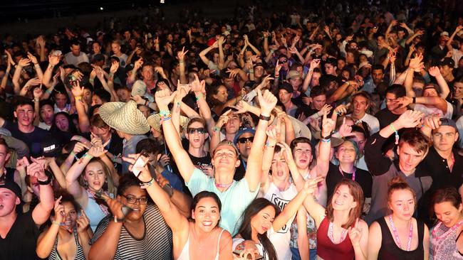 Schoolies partying on a Thursday night. Picture: Richard Gosling