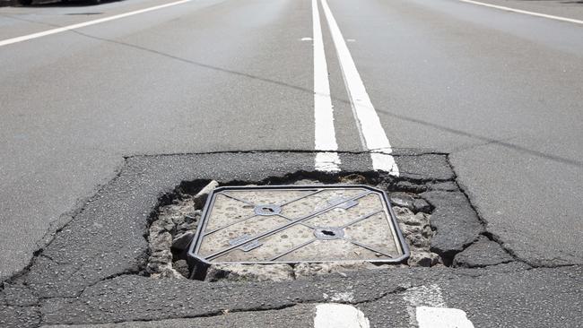 The backlog of road maintenance across NSW is growing in size and cost. Picture: Justin Lloyd