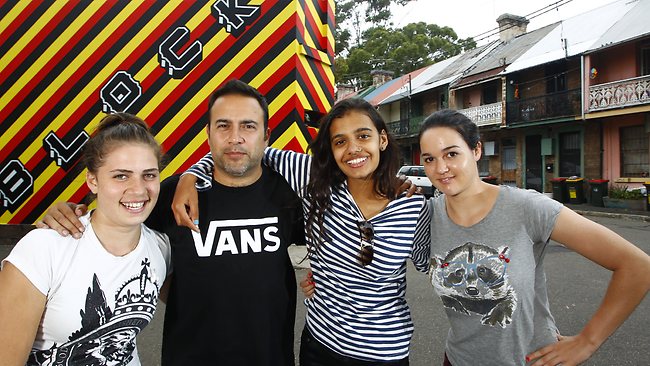 Rennie, Redfern artists work on terrace mural showing inspiring ...