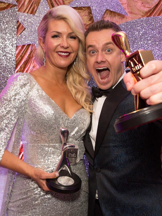 Grant Denyer (with wife Cheryl) won the Gold Logie last year. (Picture: Supplied)