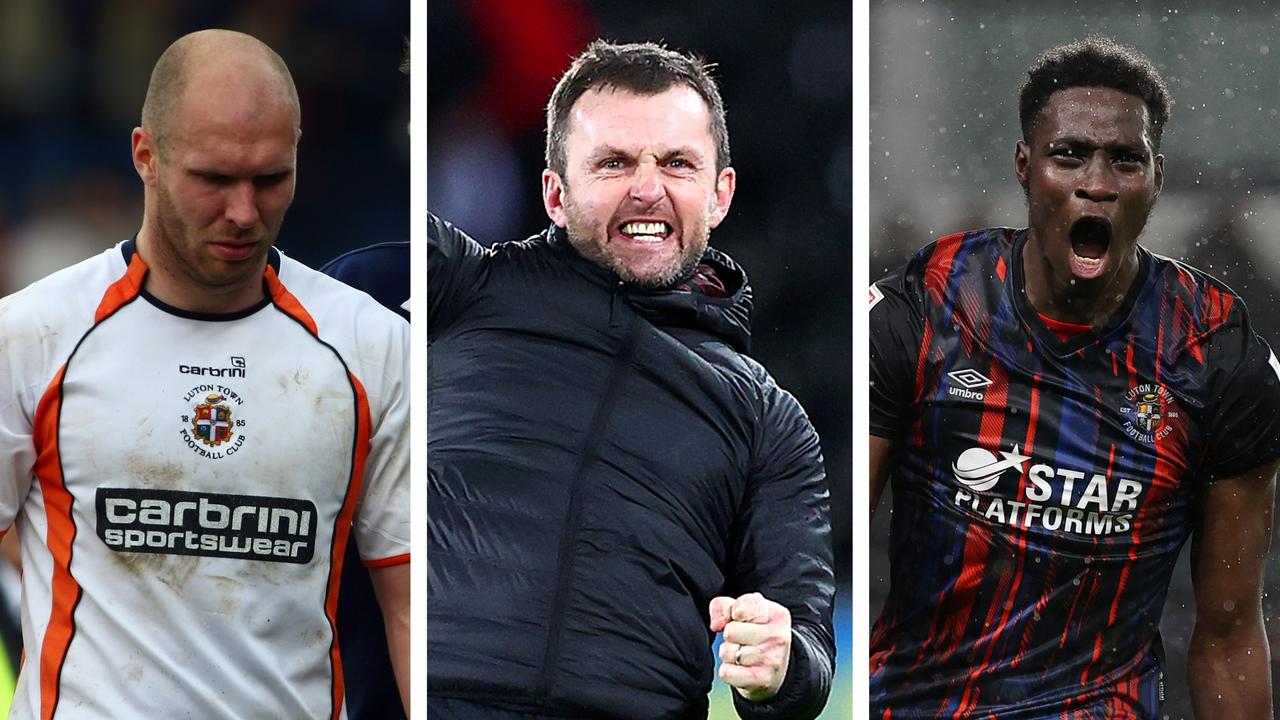 Luton endured three administrations and a 30-point deduction but are three wins away from the EPL. Picture: Getty