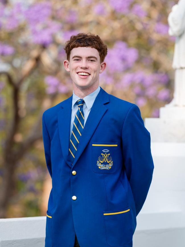 Marist College Ashgrove's Isaac Roach near the old Marist Chapel.